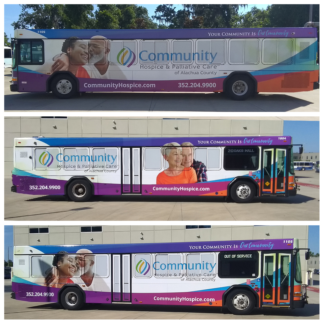 Community Hospice Gainesville Bus Wrap Side Views