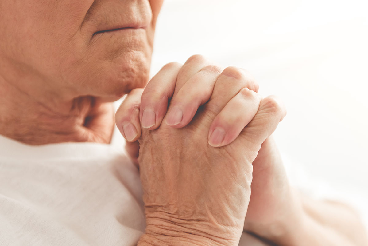 Old man in hospital